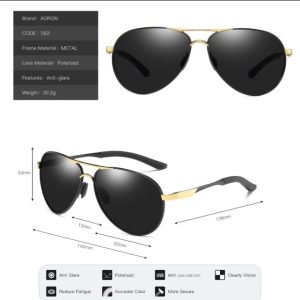 Polarized Sunglasses Aviator Shape - Image 3